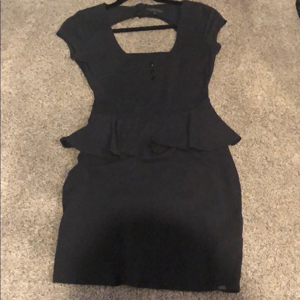 Black mini peplum dress